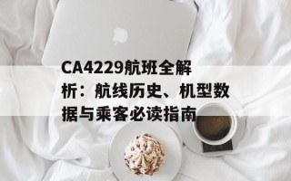 CA4229航班全解析：航线历史、机型数据与乘客必读指南