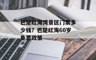 巴楚红海湾景区门票多少钱？巴楚红海60岁免票政策