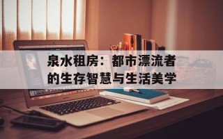 泉水租房：都市漂流者的生存智慧与生活美学