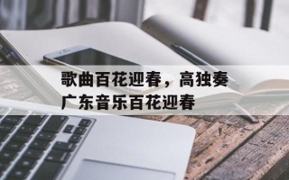 歌曲百花迎春，高独奏广东音乐百花迎春