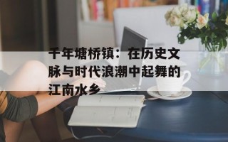 千年塘桥镇：在历史文脉与时代浪潮中起舞的江南水乡