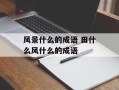 风景什么的成语 田什么风什么的成语