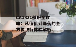 CA1331航班全攻略：从值机到降落的全方位飞行体验解析