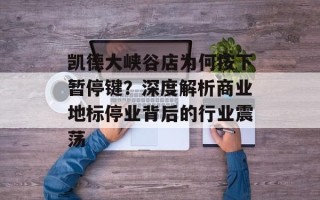 凯德大峡谷店为何按下暂停键？深度解析商业地标停业背后的行业震荡