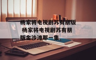 杨家将电视剧苏有朋版 杨家将电视剧苏有朋版金沙滩那一集