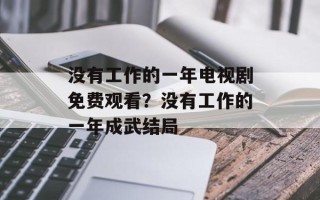 没有工作的一年电视剧免费观看？没有工作的一年成武结局