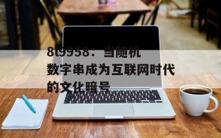 8l9958：当随机数字串成为互联网时代的文化暗号