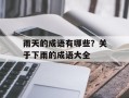 雨天的成语有哪些？关于下雨的成语大全