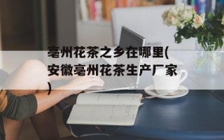 亳州花茶之乡在哪里(安徽亳州花茶生产厂家)