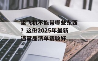 坐飞机不能带哪些东西？这份2025年最新违禁品清单请收好