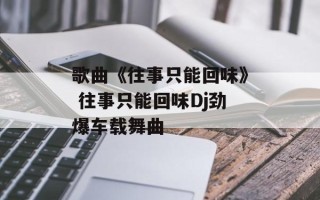 歌曲《往事只能回味》 往事只能回味Dj劲爆车载舞曲