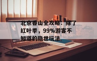 北京香山全攻略：除了红叶季，99%游客不知道的隐世玩法