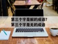 第三个字是解的成语？第三个字是无的成语