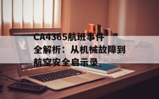 CA4365航班事件全解析：从机械故障到航空安全启示录