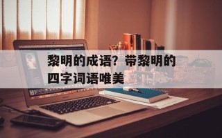 黎明的成语？带黎明的四字词语唯美
