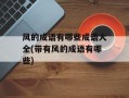 风的成语有哪些成语大全(带有风的成语有哪些)