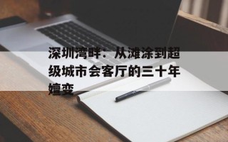 深圳湾畔：从滩涂到超级城市会客厅的三十年嬗变