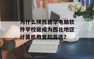 为什么陕西新华电脑软件学校能成为西北地区计算机教育的首选？