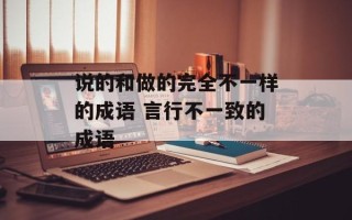 说的和做的完全不一样的成语 言行不一致的成语