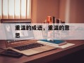 重温的成语，重温的意思
