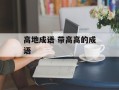 高地成语 带高高的成语
