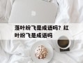 落叶纷飞是成语吗？红叶纷飞是成语吗