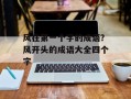 风在第一个字的成语？风开头的成语大全四个字