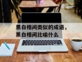 黑白相间类似的成语，黑白相间比喻什么