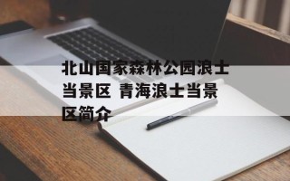 北山国家森林公园浪士当景区 青海浪士当景区简介