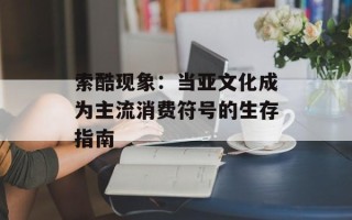 索酷现象：当亚文化成为主流消费符号的生存指南