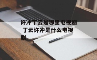 许冲丁云是哪里电视剧 丁云许冲是什么电视剧