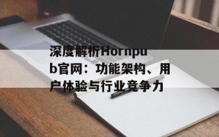 深度解析Hornpub官网：功能架构、用户体验与行业竞争力