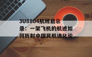 3U8804航班启示录：一架飞机的航迹如何折射中国民航进化论