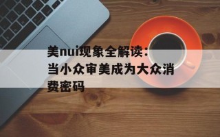美nui现象全解读：当小众审美成为大众消费密码
